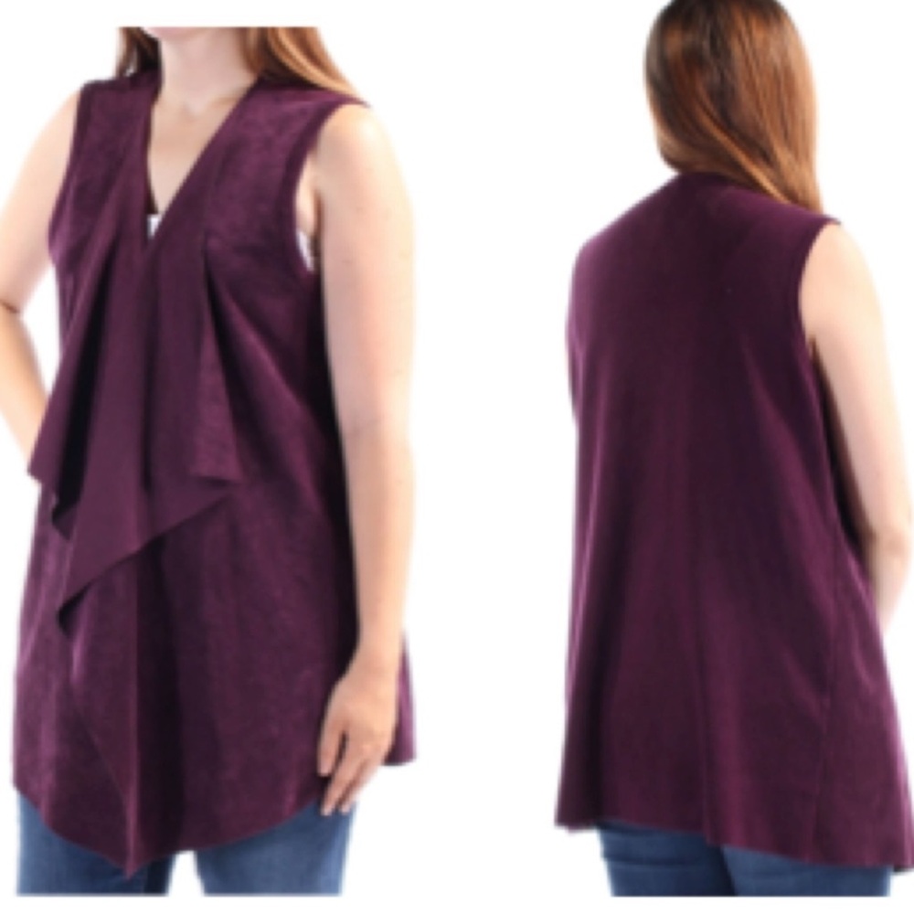 Calvin Klein Faux Suede Knit Vest